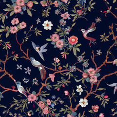 Wall Mural - Beautiful chinoiserie pattern. 