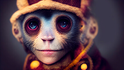 Poster - Monkey, generative ai illustration