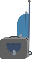 Fototapete - Luggage semi flat color raster object. Travel bag and suitcase. Full sized item on white. Travel accessories for trip simple cartoon style illustration for web graphic design and animation