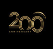 200 years anniversary celebration logotype. elegant modern number gold color