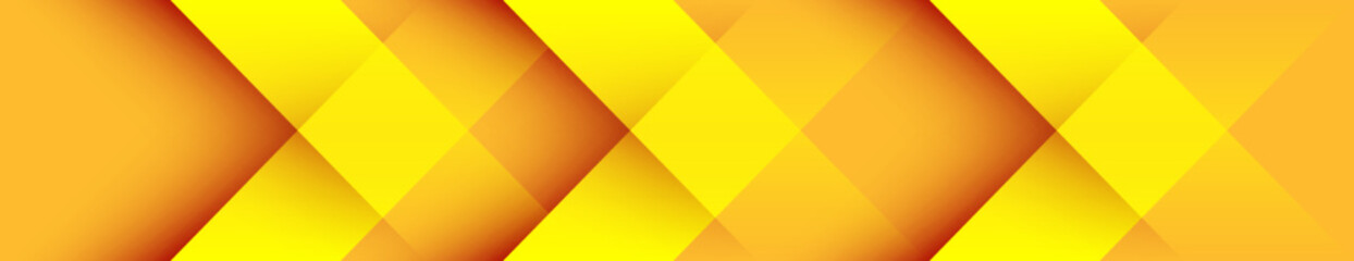 Poster - geometric art shape yellow premium decorative quality brightly glow warm page 3d illustration long banner