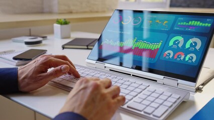 Fototapete - Data Analyst Using Data Analytics KPI