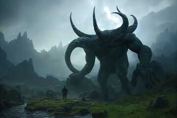 Wall Mural - fantasy giant monster in concept Norse Mythology