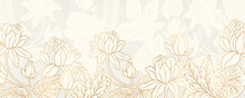 Lotus Flower Outline Hnd Drawn Style. Asian National Symbol Plant. Vintage Sketch Design.
