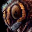 Biene Makro Close-up auf dunklem Hintergrund