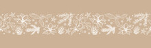 Lovely Hand Drawn Winter Branches Seamless Pattern, Great For Wrapping Paper, Textiles, Banners, Wallpapers - Vector Design
