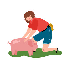 Poster - Farmer Flat Illustration