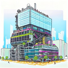 Wall Mural - london office building for network and future concept