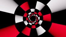 Black White And Red Checker Rotating Tunnel Seamless Illusion