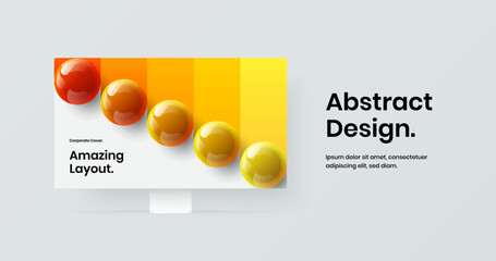 Clean landing page design vector layout. Modern computer display mockup website template.