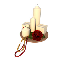 Wall Mural - White Christmas Candles 2