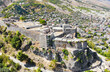 Gjirokaster Castle. Gyrocaster. Albania. View of the fortress from above. View of the city from above. Drone shooting