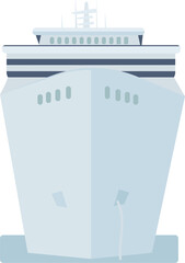 Poster - Cruise ship semi flat color raster object. Full sized item on white. Passenger ship for vacation and tropical adventure simple cartoon style illustration for web graphic design and animation