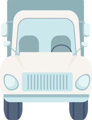 Poster - Lorry semi flat color raster object. Full sized item on white. Goods transportation. Motor vehicle. Road transport simple cartoon style illustration for web graphic design and animation