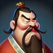 Cartoon Character of Chinese Emperor, Qin Shi Huang.