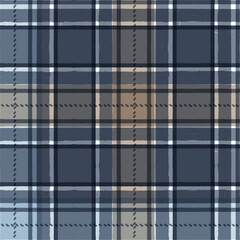 Wall Mural - Gingham seamless pattern. watercolor plaid stripes, Vector checkered paint brush lines. Tartan texture for spring picnic table cloth, shirts, plaid, clothes, blankets, paper.