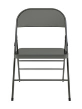 Grey Steel Folding Chair Mockup. Front View.  Transparent. Png