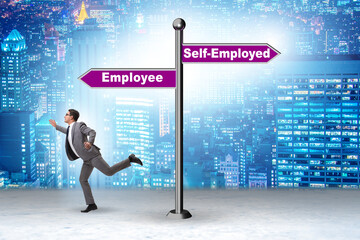 Concept of choosing self-employed versus employment