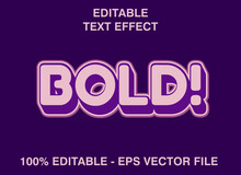 3d Purple Bold Text Effect Style, Editable Text Effect