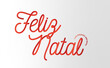 Feliz natal estilo caligrafia lettering 3d em vetor vermelho com fundo branco para campanhas e promoções natalinas.