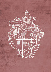 Poster - Hand drawn illustration of Heart Voc