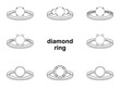 Diamond ring solitaire outline vector