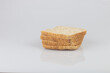 slices of bread closeup on white background 