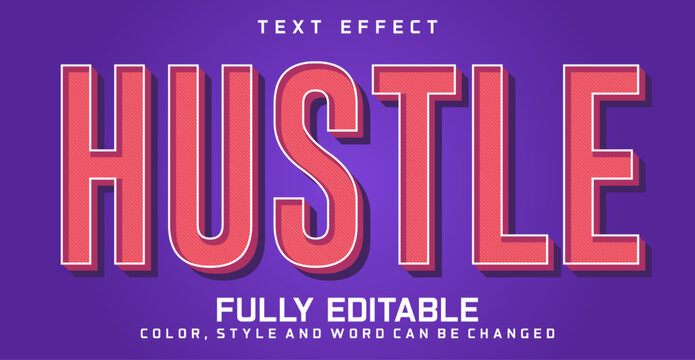 Hustle text editable style effect