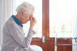 © David L/peopleimages.com - Senior woman, headache and stress with anxiety in retirement house, lonely and sad with mental health. Elderly female, depression and frustrated with fear for health, fail and mad with grief problem