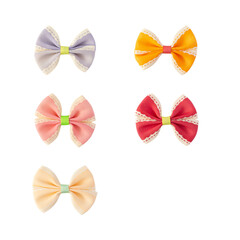 Wall Mural - Set of Ribbon decoration isolated on white background with clipping path.