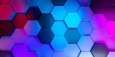 Leinwandbilder - 3D image of a decorative panel from multi-colored hexagons. Background and texture
