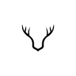 Deer antler shield logo design and icon isolated on white background