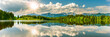canvas print picture - Panorama Landschaft und Natur mit See und Berge