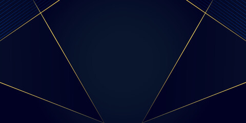 Poster - Abstract dark blue elegant design background with gold lines. Vector, 2023-2024