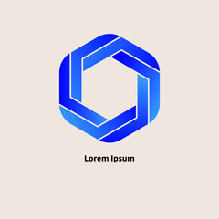 Wall Mural - Hexagon logo, hexagonal icon for business