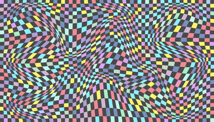 Sticker - Checkered background with distorted squares