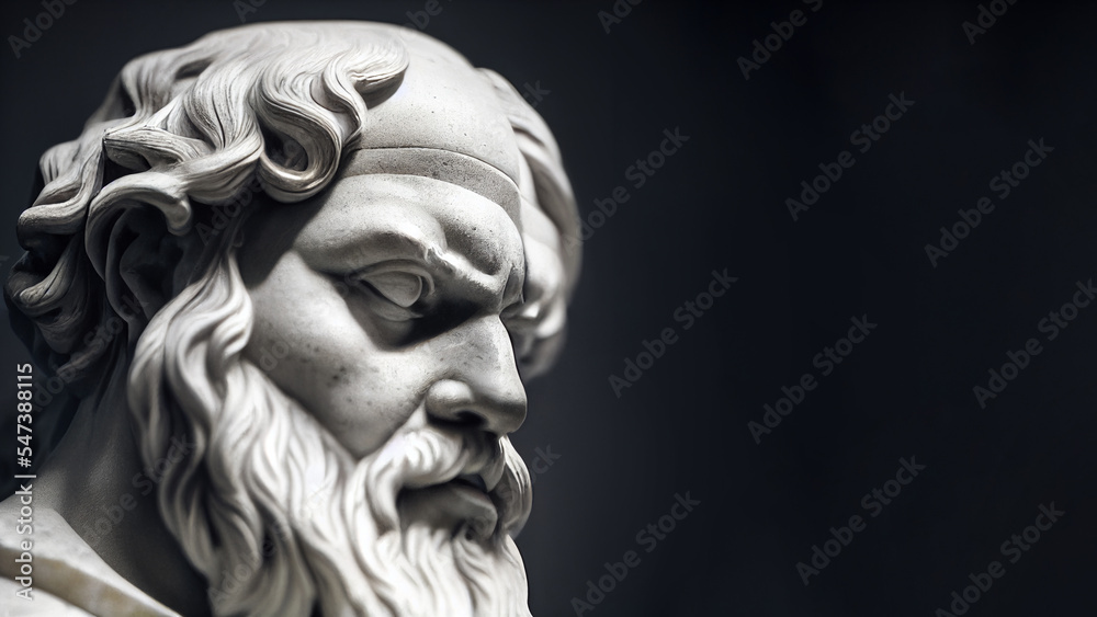 Illustration of the sculpture of Socrates. The Greek philosopher ...