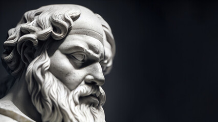 3d rendered illustration of the sculpture of socrates. the greek philosopher. socrates is a central 