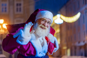 Friendly cheerful outgoing Santa Claus