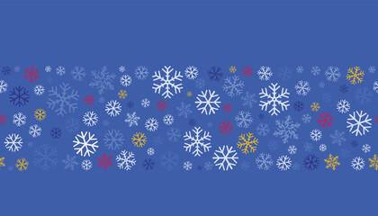 Wall Mural - Vector of Christmas snowflakes on blue background for winter season.