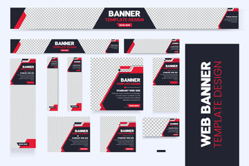 Wall Mural - Editable web Banner Templates Design, Set Of Web ads banner Template