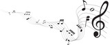 Fototapeta Desenie - vector illustration of  sheet music - musical notes melody