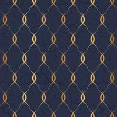 Poster - Design marble flooring. Simple floor tile. Seamless pattern. Abstract geometric background grid. Marbling surface tiles with golden geometric lines. Texture with gold geometric lines for design prints