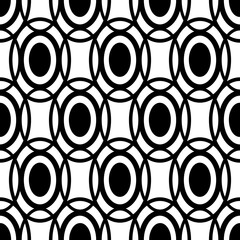Poster - Circles, dots. Abstract geometric seamless pattern. Concentric stylish   black and white texture. Repeating dold dot shape. Background for design prints. Simple circular figures for tiles. Vector