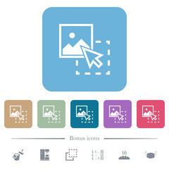 Sticker - Drag image to upload flat icons on color rounded square backgrounds