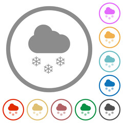 Poster - Snowy weather flat icons with outlines