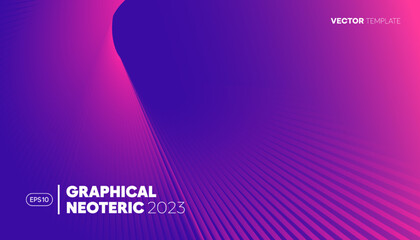Wall Mural - Abstract blue and red gradient background with lines. Futuristic presentation template design concept for technology, business, and data analysis. Vector, 2023