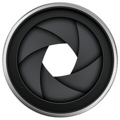 Poster - Camera lens shutter, 3d icon isolated.