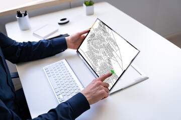 Poster - Cadastre City Building Survey Map