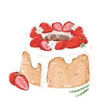 Strawberry Cake With Vanilla Cream